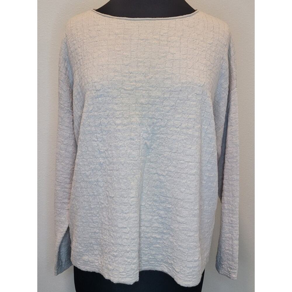 Eileen Fisher Linen Cotton Oversized Sweater Beige M
